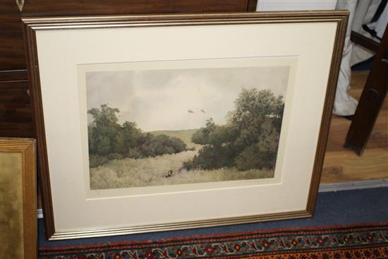 A group of assorted pictures including Bartolozzi after Mortimer, The Death of Sir Philip Sydney, 1815, 39 x 40cm